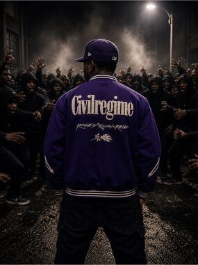 Civil Regime Men's Blue Varsity Bomber Jacket